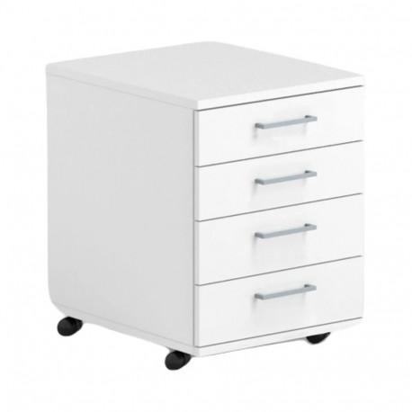 Drawer box on wheels OPTIMA 415x500x638mm with 4 drawers white