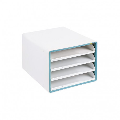 Drawer box for table YELLOW ONE with 4 drawers, light blue