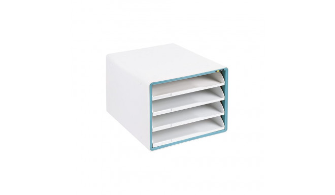 Drawer box for table YELLOW ONE with 4 drawers, light blue