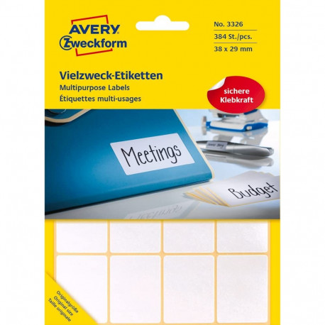 Sticker label for writing instructions AVERY Zweckform 38x29mm 384 pcs (3326)