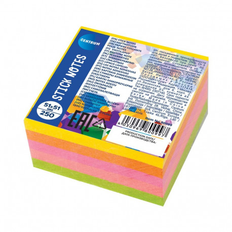 Notebook cube CENTRUM 51x51mm neon tones 250 sheets