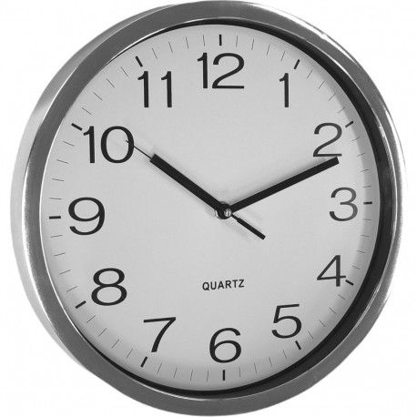 Seinakell diameeter 31cm hõbedane raam ja mustad numbrid