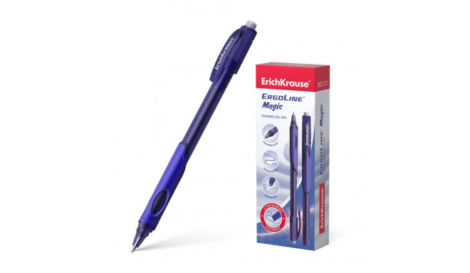Erasable gel ink pen ErichKrause® ErgoLine® Magic, ink color blue (box 10 pcs.)