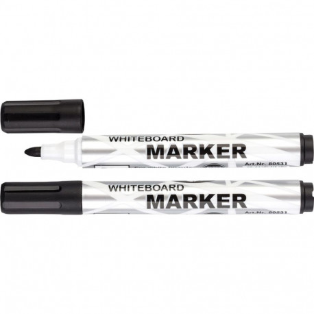 Whiteboard marker black liquid ink, bullet tip 2-5mm