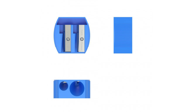 Double hole plastic sharpener ErichKrause® Multi, color: assorted (box 24 pcs.)