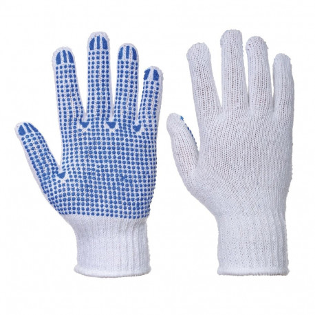 Cotton work gloves PORTWEST A111WBR XL white with blue beads