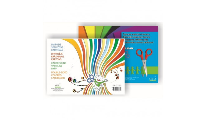 Colored cardboard  double-sided SMLT A4 190g 8 colors 8 sheets