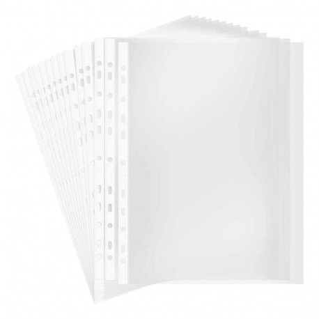 Punched pockets, A4, 80 micron, clear, VICTORIA OFFICE