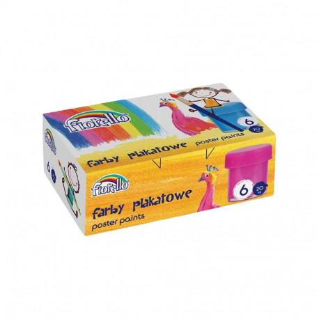 Guaššvärvid FIORELLO 6 värvi x 20ml