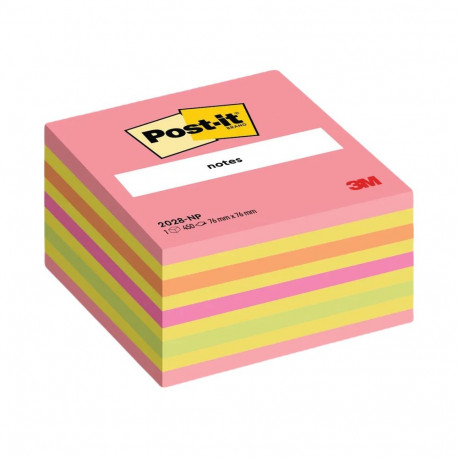 Märkmekuup 76x76mm POST-IT 2028NP roosad neoontoonid 450 lehte