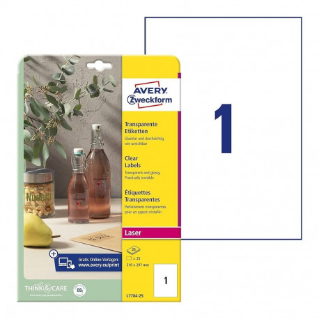 Clear labels 210x297mm