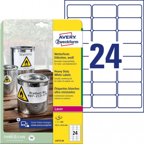 Label 63,5 x33,9mm weatherproof LC