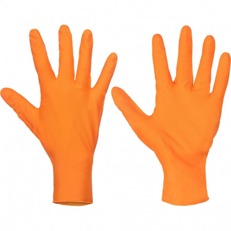 Cerva Spoonbill Grip puudrivabad nitriilkindad oranž 50 tk 11