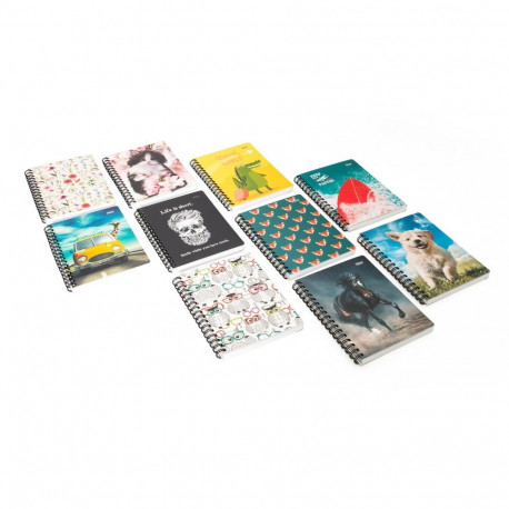 Märkmik A6 60l 5x5x ruut Classic Disain spiraalköide plastkaaned