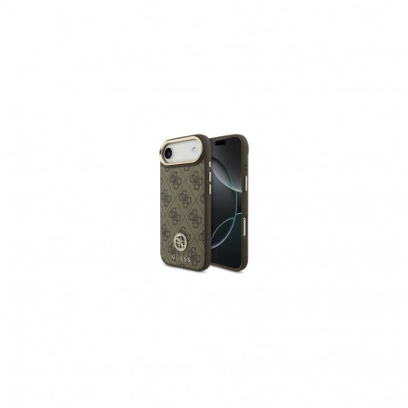 Guess Apple iPhone 17 Air Silicone case with MagSafe Strass Logo Brown