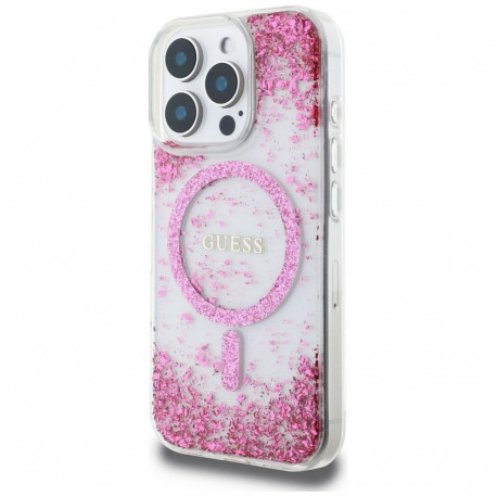 Guess GUESS case for IPHONE 16 Pro compatible with MagSafe GUHMP16LRGRGEP (Resin Bottom Glitter) pin