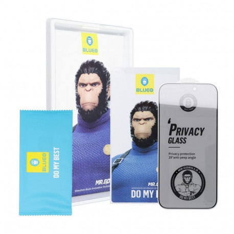 Blueo 5D Mr. Monkey Glass - for Samsung Galaxy S25 Plus black (Strong Privacy)