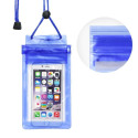 OEM Waterproof bag for mobile phone with zipper closing blue