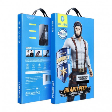 Blueo 5D Mr. Monkey Glass - Apple iPhone 17 Pro black (Strong Privacy)