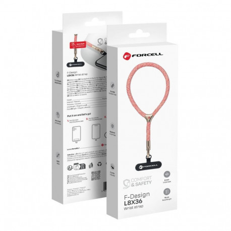 Forcell FORCELL F-DESIGN L8X36 wrist phone lanyard with adjustable length (max 18cm in the loop) pin