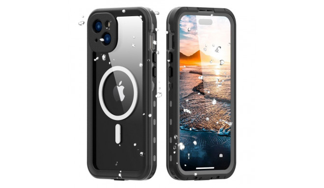 OEM Waterproof case SHELLBOX DOT compatible with MagSafe for IPHONE 15 Plus black