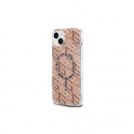 Guess GUESS case for IPHONE 15 compatible with MagSafe GUHMP15SHGCUSTGW (IML GCUBE) brown