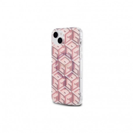 Guess GUESS case for IPHONE 15 compatible with MagSafe GUHMP15SHGCUSTGP (IML GCUBE) pink