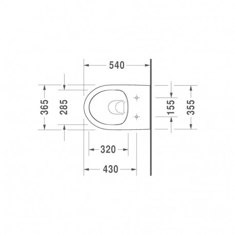 Wall mounted toilet Duravit DuraStyle Rimless 45620900A1