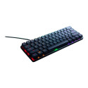 Razer Huntsman Mini juhtmega mänguklaviatuur, USB, RGB LED, US Int, clicky optiline lüliti, must