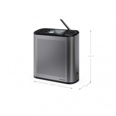 Sharp OSAKA Portable Digital Radio | DR-P530(GY) | USB port | Bluetooth | FM radio | Wireless connec