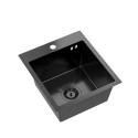 LUKE 90 sink black (40x45x20) with siphon + Maggie faucet black ZH4045PVDBLM_3323503PVDB LM