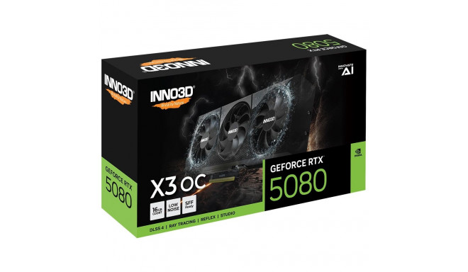 RTX 5080 16GB Inno3D X3 OC GDDR7 3-ventilaatoriline