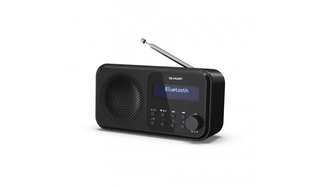 Sharp DR-P420(BK) Tokyo Portable Digital Radio, FM/DAB/DAB+, Bluetooth 5.0, USB or Battery Powered, 