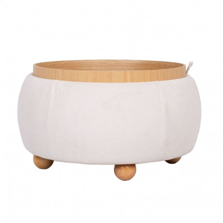 Tumba/laud HIRO D67xH38cm, valge, panipaigaga