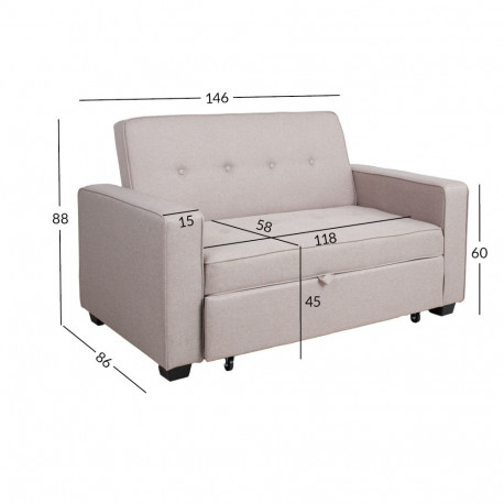 Sofa bed FEYA beige