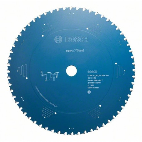 EXPERT Steel Kreissägeblatt, Ø 305mm, 80Z (Bohrung 25,4mm, für Kapp- & Gehrungssägen)