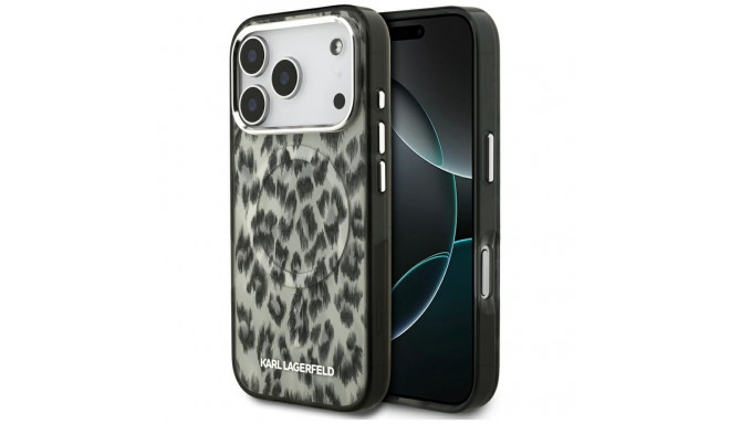 Karl Lagerfeld IML Leopard Pattern MagSafe Case for iPhone 17 Pro - Brown
