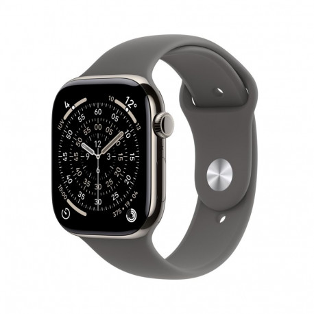 Apple Watch Series 11 GPS + Cellular 46mm naturaalne titaanümbris kivihall spordirihm - M/L