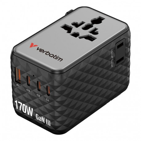 Verbatim Charge 'n' Travel 170W must universaalne reisiadapter