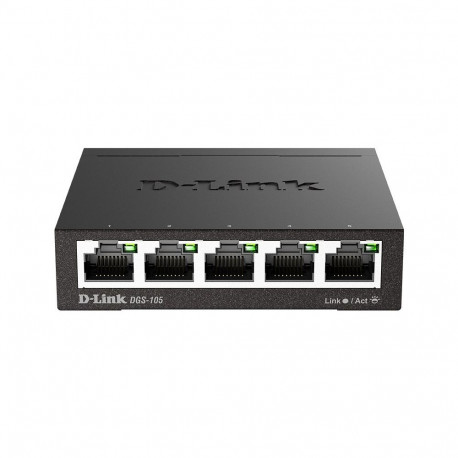 D-Link gigabitine Etherneti kommutaator DGS-105, haldamata L2 (10/100/1000), must