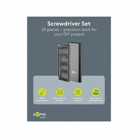 Goobay Tools kruvikeerajate komplekt 24-osaline täppisotsikute komplektiga