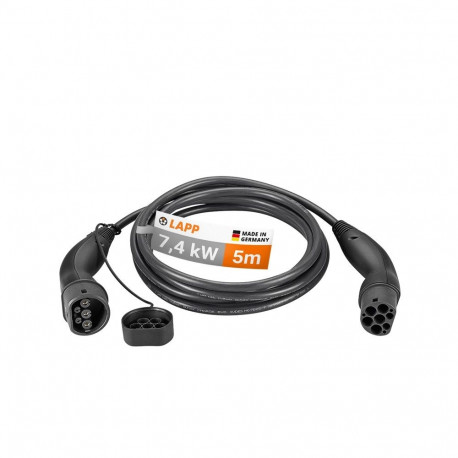 LAPP MOBILITY Type 2 Charging Cable, up to 7.4 kW, 5 m, black 5 m