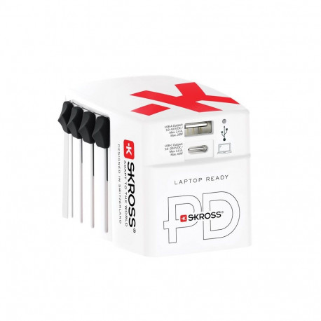 Skross reisadapter World USB laadija AC45PD