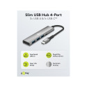 Goobay Slim 4-Port USB Hub, USB-C™ to USB-C™/USB-A, 5 Gbit/s