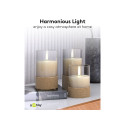 Goobay 3-osaline LED pärisvahast küünalde komplekt klaasis, valge, kanepiga ümber mähitud