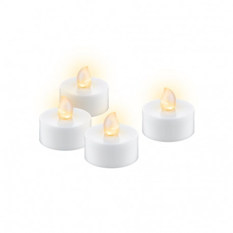 Goobay Set of 4 LED Tea Lights with Timer, white