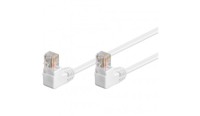 Goobay CAT 5e Patch Cable 2x 90° Angled, U/UTP, white 0.5 m