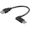 Goobay USB 2.0 Hi-Speed pikenduskaabel 90°, must 0.15 m