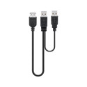 Goobay USB 2.0 suure kiirusega kahe toitega kaabel, must 0.3 m