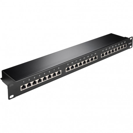 Goobay CAT 6 19-inch (48.3 cm) Patch Panel, 24 Port (1 U) black